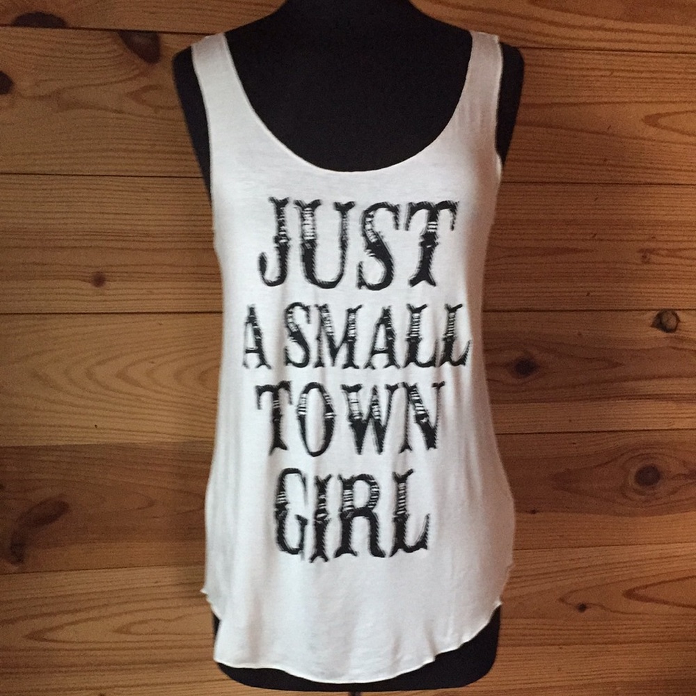 Small Town Girl White Tank Top